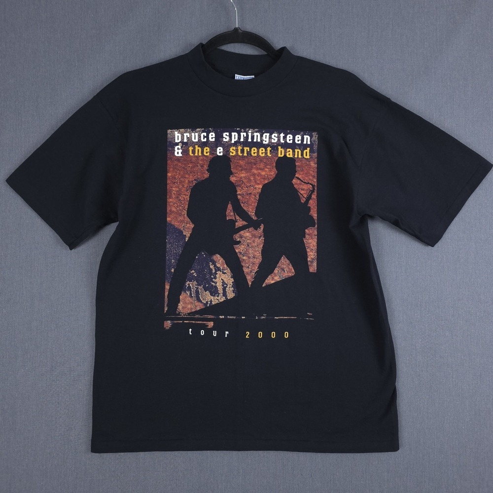 Vintage Bruce Springsteen & The E Street Band Shirt Size XL Black 2000 Tour USA
